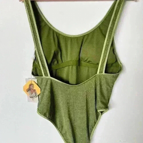NWT! Fe Noel X Target Metallic High Leg Cheeky One Piece Swimsuit - Picture 3 of 6